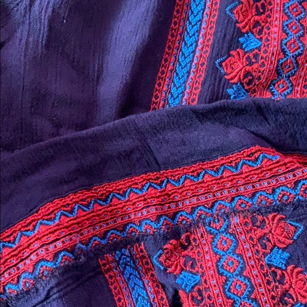 Forever 21 Blue Crochet Detail Round Neckline Short Sleeve Top - Picture 8 of 9